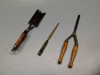 Vintage Curling Irons 2x And Letter Opener.  Germany