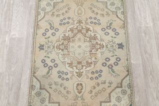 Distressed Floral Vintage Oriental Area Rug Wool Hand - Knotted 3x4 Muted Carpet 3