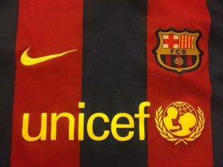 Red Blue Nike FCB Barcelona Soccer Jersey Child Boys XL Age 7/8 3