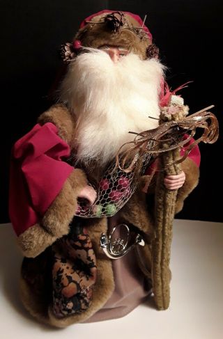 Vintage Santa Claus Tree Topper,  Big Beard,  Father Christmas,  Ole Timey,  Fun