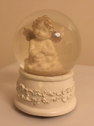 Christmas Musical Snow Globe - Vintage - Fairy - Angel - Ceramic - Rare