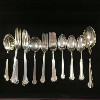 Vintage Sterling Silver Flatware Service for 12,  pattern Silver Plumes by Towle 3