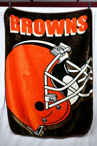 Cleveland Browns Vintage Vtg Fleece Blanket Throw 50x60 By The Northwest Company