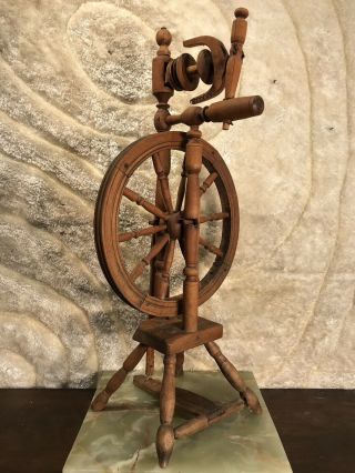 Vintage Antique Hand Made Wooden Metal Spinning Wheel Perfect