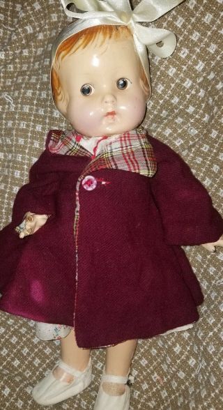 An Old 13 " Effanbee Patsy Jr? Composition Doll In Vintage Clothes