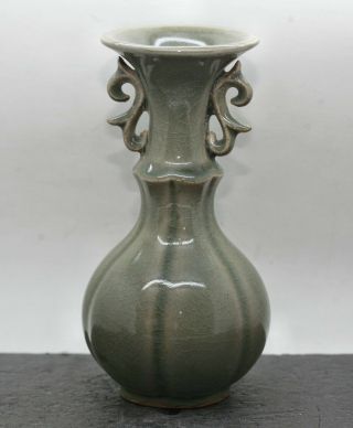 Stunning Antique Chinese Longquan Drip Glaze Baluster Vase Circa Late 1800s