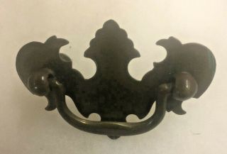 Vintage Bat Wing Brass Drop Bail Drawer Pull With Screws 2 " Center To Center
