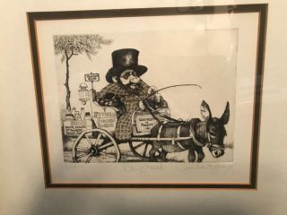 Charles Bragg Framed “dr.  Sneed” Early Rare Etching Numbered