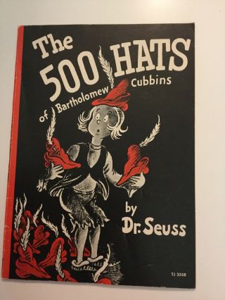 The 500 Hats Of Bartholomew Cubbins Dr.  Seuss 1966 Softcover Book