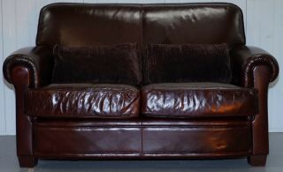 SMALL 142CM WIDE RRP £2800 ALL LEATHER TETRAD MOTROSE TWO SEATER SOFA FEATHER 2