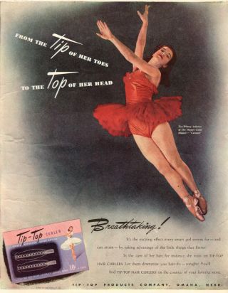 1946 Vintage Ad Tip Top Hair Curlers,  Ballerina (my Mother These) 040619