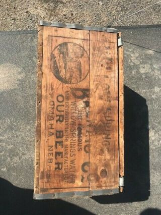 Antique Willow Springs Brewing Co.  wooden beer crate Omaha Nebraska 3