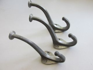 Set Of 3pc.  Vintage Coat Hooks Racks Industrial Aluminium Rustic Ussr