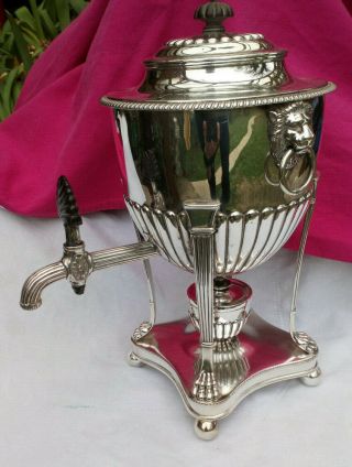 Fine Antique English 1902 London Sterling Silver Tea Urn Samovar