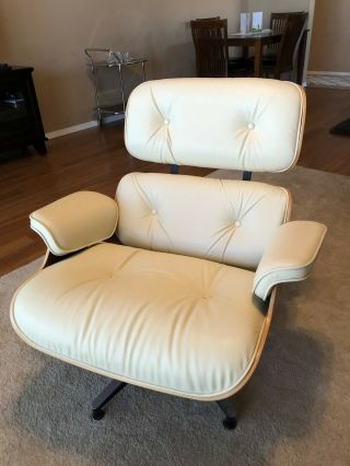 Ivory Vicenza Leather Cushions For Herman Miller Eames Chair & Ottoman