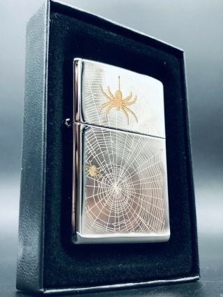 Zippo Goden Spiders Web - Stunning Piece (very Rare)