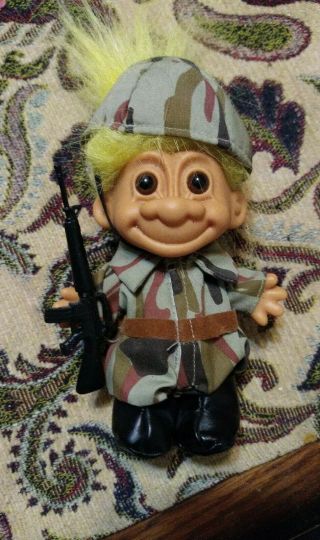 Mega Rare Vintage Russ Troll Doll U.  S.  Milatary Army Marine Soldier 5 