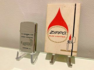 Zippo 1963 - Hi Polish Slim Zippo Two Colour Advertiser " H B Alexander & Son "