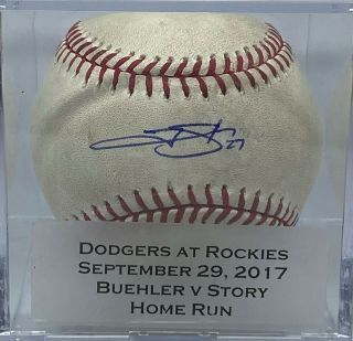 Trevor Story Signed Game Home Run Baseball Career 51 9/29/17 Mlb Bgs