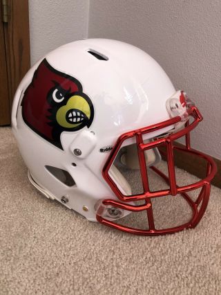 Louisville Cardinals Game Football Helmet Lamar Jackson Game Worn Issued