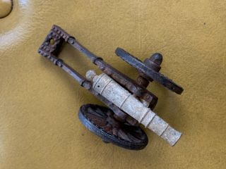 Small Vintage Antique Usa Cast Iron & Brass Cannon Civil War Toy Gift Play Guns