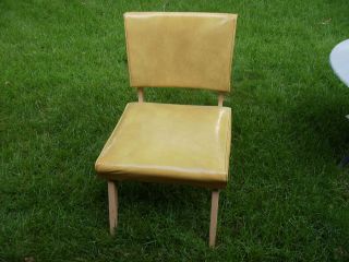 Vintage Kroehler Mid Century Modern,  Yellow Vinyl Slipper Chair