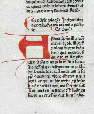 1 Leaf 1480 Incunabula Jerome Latin Vulgate Bible,  Important Textual Variant