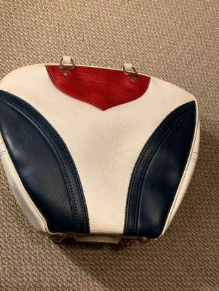 Vintage Bowling Ball Bag.  Bag Is Red White And Blue.