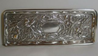 Art Nouveau Goldsmiths Silversmiths Co Sterling Silver 1901 Floral Tray Antique 2