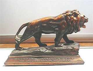 Antique / Vintage Mgm Metro Goldwyn Mayer Bronze Lion Paper Weight 1930’s Era