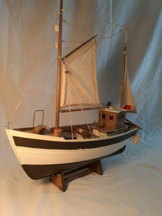 Handmade Model Fishing Boat.  Hand Painted With Many Details.