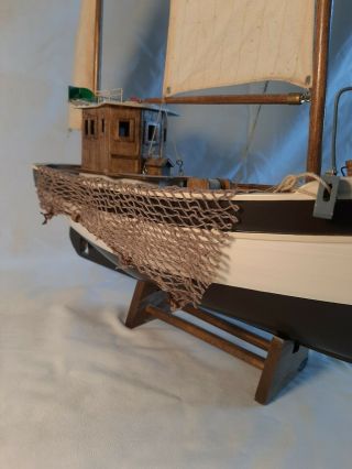Handmade Model Fishing Boat.  Hand Painted With Many Details. 2