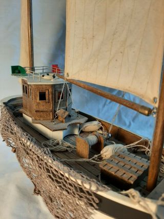 Handmade Model Fishing Boat.  Hand Painted With Many Details. 3