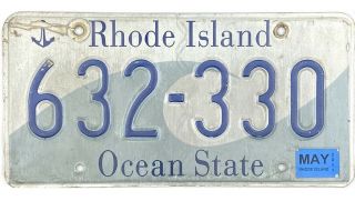 99 Cent Recent Rhode Island Wave License Plate 632 - 330