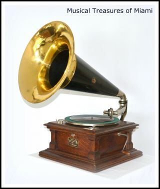Antique Victor V Phonograph With Horn,  Bonus - We Ship Worldwide