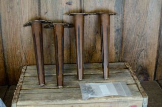 Set 4 Vintage Mid Century Modern Tapered Wood Table Legs With Brackets