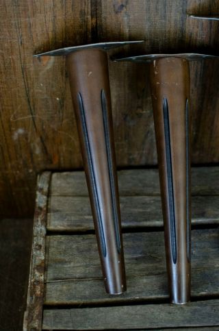 Set 4 Vintage Mid Century Modern Tapered Wood Table Legs With Brackets 2