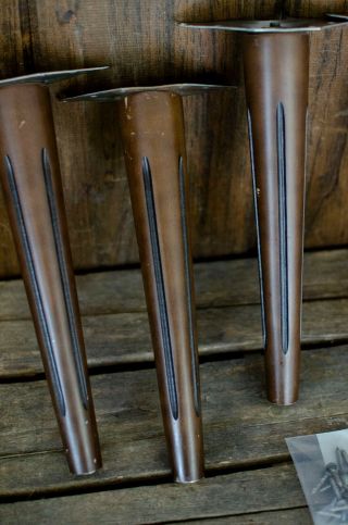 Set 4 Vintage Mid Century Modern Tapered Wood Table Legs With Brackets 3