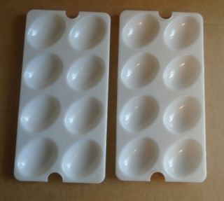Tupperware Vintage White 665 Deviled Egg Replacement Insert Trays 16 Eggs Sa