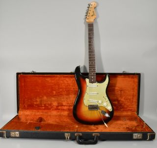 1964 Fender Stratocaster Vintage Sunburst Electric Guitar Wohsc Pre Cbs