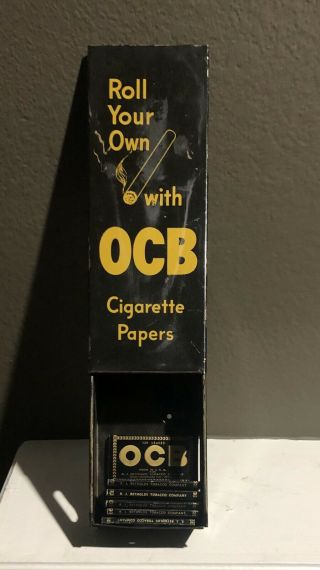 Vintage Ocb Cigarette Paper Dispenser Tin W 6 Paper Packs