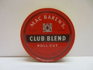Vtg Old Tobacco Round Tin Mac Baren 