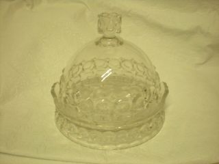 Vintage Antique Crystal Glass Cheese Dome Or Dessert Serving Tray Platter