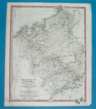 1862 Unusual Detailed Map Isthmus Of Panama Railroad Line - 15 " X18 " Map