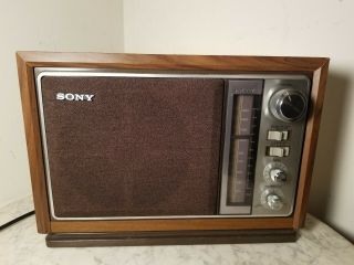Vintage Sony Am/fm Table Radio Model Icf - 9740w - Great