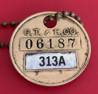 Tool Check Brass Tag: Goodyear Tire & Rubber Co Automotive Akron Ohio