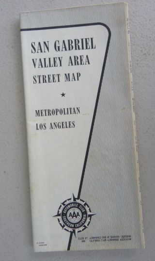 1964 San Gabriel Valley Area Street Map Acsc Oil Gas Cities Listed