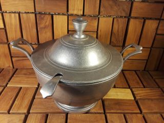Vintage Wilton Armetale Pewter - Covered Soup Tureen With Ladle - Guc
