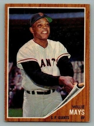1962 Topps Willie Mays 300 Ex,  Vintage Baseball Card