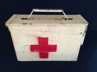 Antique Ww2 World War Ii American Red Cross First Aid Kit